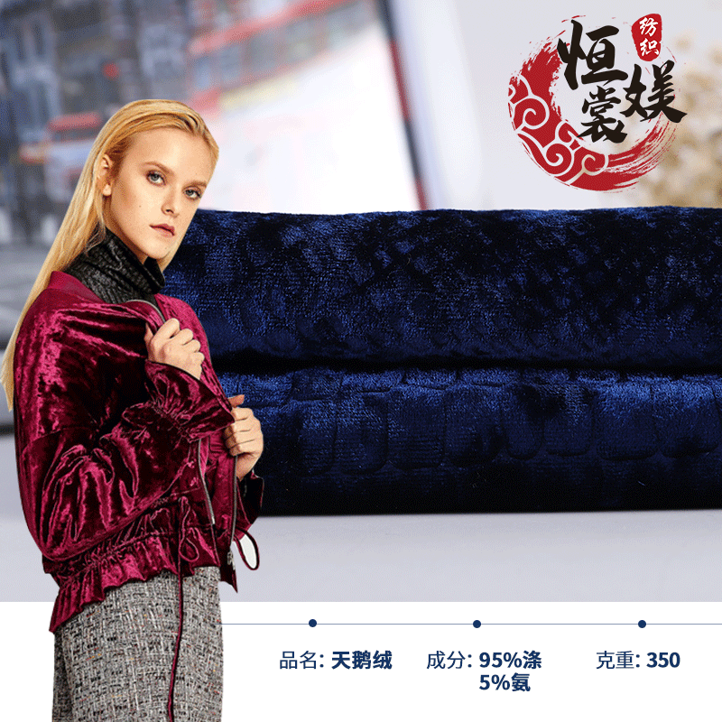 厂家供应 压花韩国绒秋冬经编涤氨复合绒布 睡衣家居服天鹅绒面料