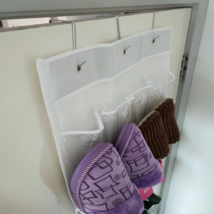 Venta al por mayor 24 rejilla puerta trasera zapatos de almacenamiento colgante bolsa hogar suministros organización bolsa tela no tejida + PVC puerta trasera bolsa de almacenamiento