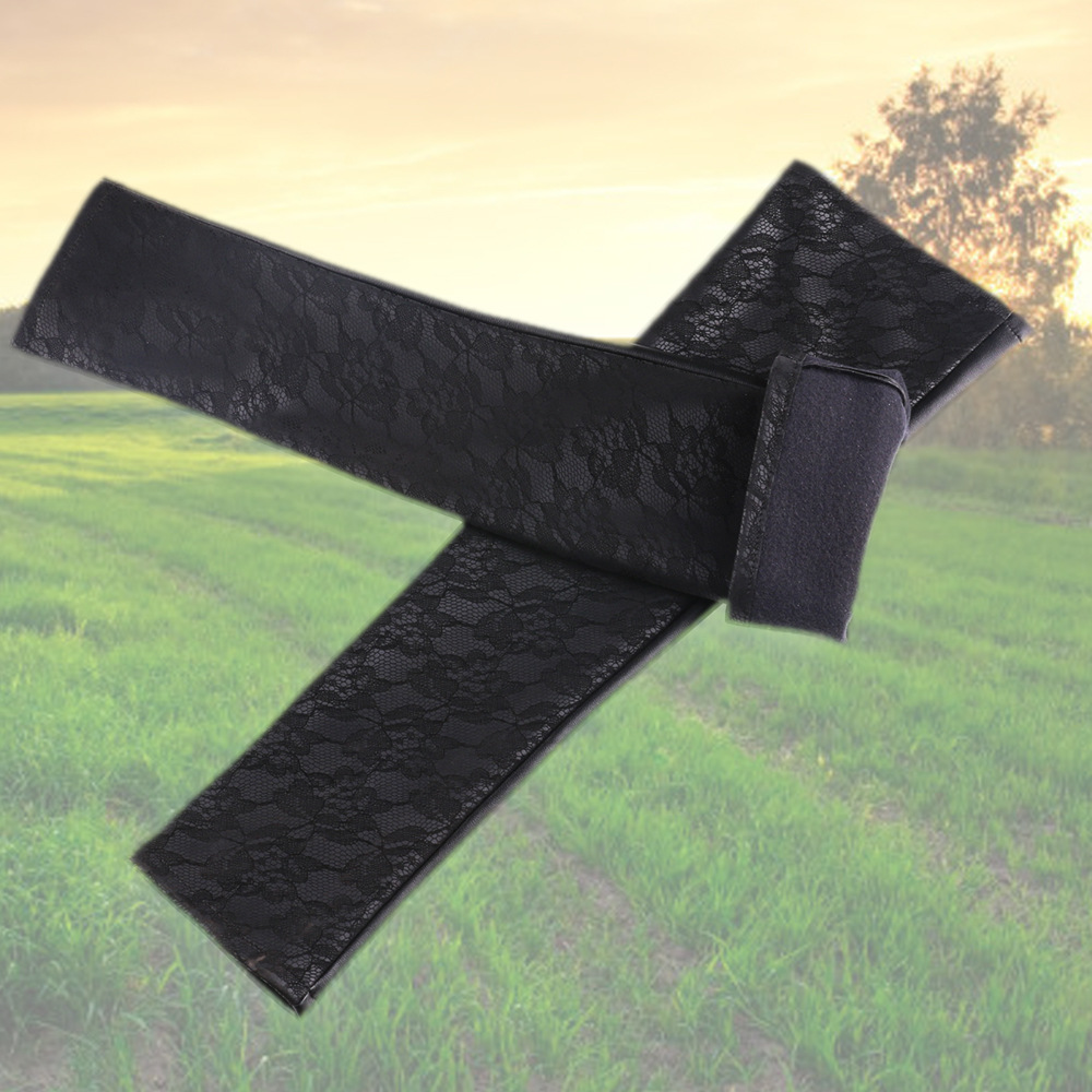 Nueva moda extendida guantes de encaje largo 40cm medio dedo etiqueta baile bola discoteca rendimiento guantes de cuero