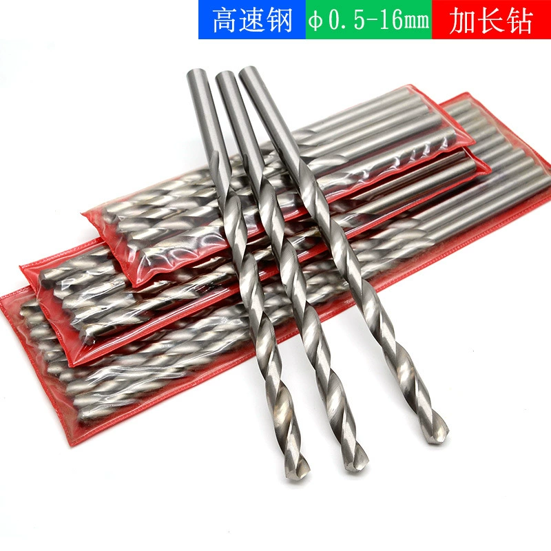 HSS4241 Обычная удлиненная Высокоскоростная сталь с прямой ручкой Удлиненное спиральное сверло 0,5-16 мм Перфорированный дерево Металл