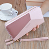 Wallet, long shoulder bag, chain with zipper, capacious small clutch bag