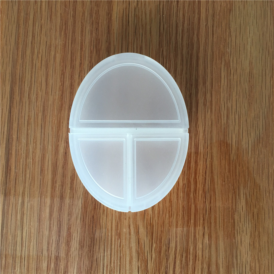环保塑料圆形三格药盒  三格PP盒食品级