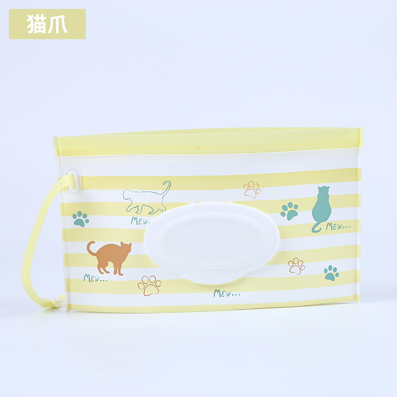 En stock al por mayor bebé EVA bolsa de tejido húmedo bolsa de embalaje extraíble portátil Flip ventana sanitaria bolsa de tejido húmedo bolsa