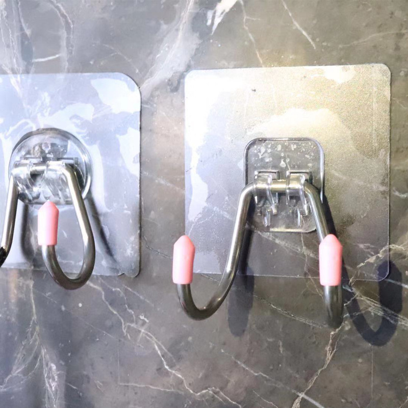Nuevo gancho de acero inoxidable creativo sin fisuras azulejo pared puerta de la cocina trasera gancho de acero inoxidable baño gancho de la sala de estar