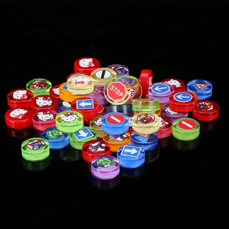 彩色卡通游戏棋印刷飞机棋DIY儿童亚克力水晶透明飞行棋五子棋子