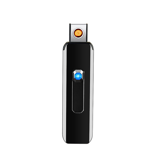 Factory direct sales USB push button double-sided charging lighter electronic windproof cigarette lighter gift box 709