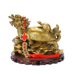 Brass Dragon Turtle Ornaments Bagua Turtle Money Mother and Child Turtle Office Decoration Ruyi Yuanbao Dragon Turtle Manufacturer Wholesale