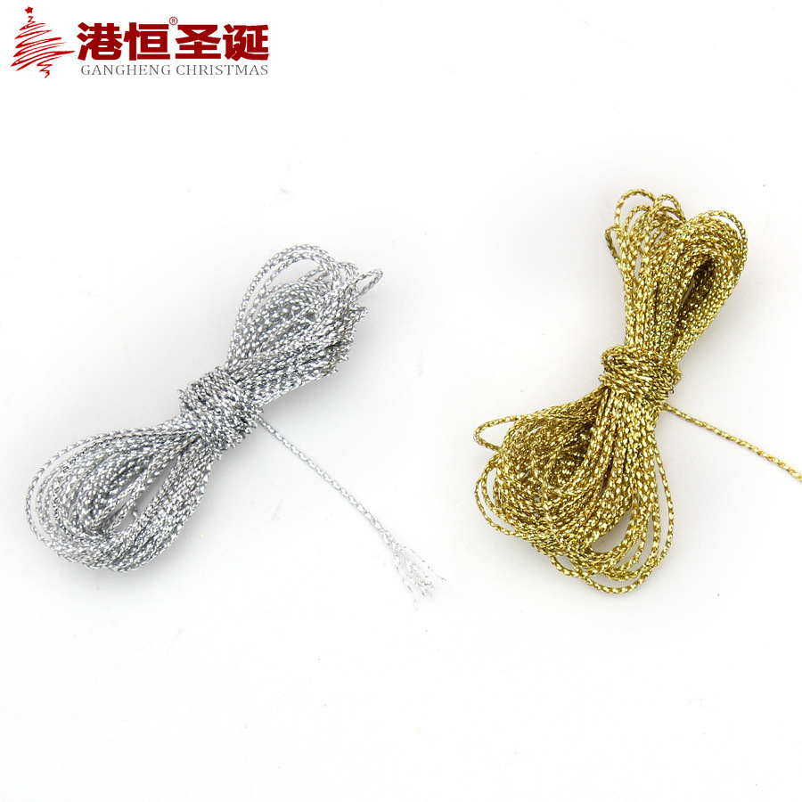 Cuerda para colgar bolas navideñas, cadena de bolas de colores, cuerda plateada decorativa, cuerda gruesa para colgar en el techo, cuerda de 5 metros para decoración festiva.