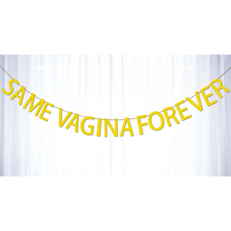 Boda compromiso cadena bandera solo partido decoración suministros guirnalda misma vagina para siempre Glitter pull bandera