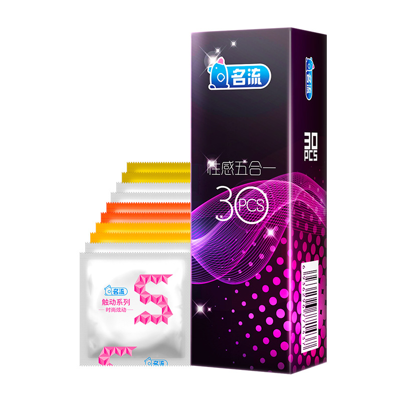 Productos genuinos celebridad a Delgado 002 ultrafino condón 30 PCs sexy cinco en uno productos adultos del sexo del condón