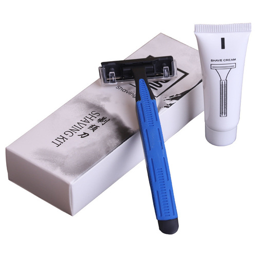 Business hotel star hotel supplies disposable razor manual double-layer stainless steel razor high-end