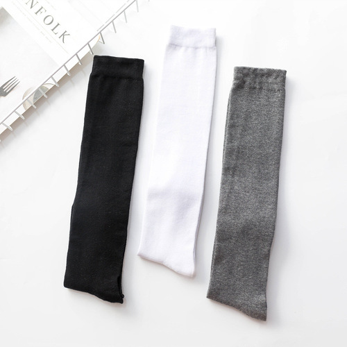 New women's socks set, black and white, gray, versatile solid color over-the-knee socks, slimming college style cotton socks, the same trendy internet celebrity socks