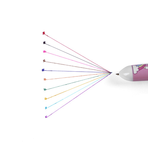 Cute cartoon 10-color ballpoint pen student push-type color notebook pen multi-functional ten-color push ballpoint pen