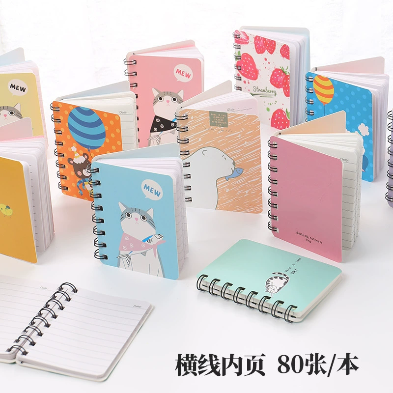 Мультяшной Notebook Mini 'Laptop' — Spiral Animal Covers, Portable A6-Style, Random Designs
