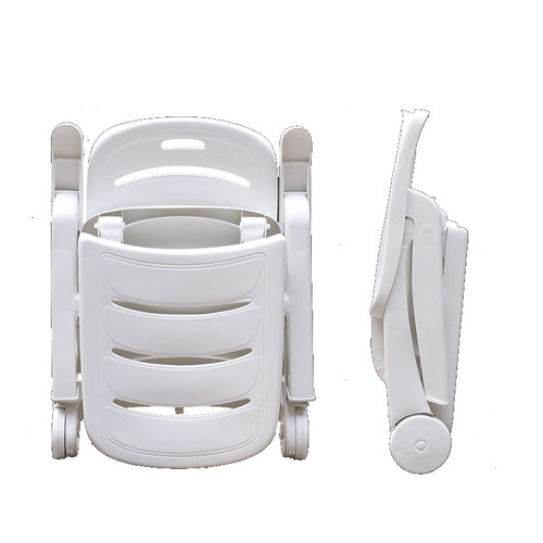 Outdoor plastic beach chair hotel villa open-air seaside swimming pool portable foldable recliner coffee table wholesale