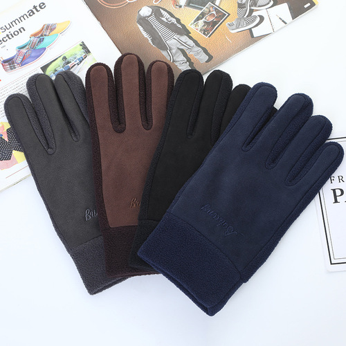 Bohang Fleece Mittens Winter Outdoor Leisure Cycling Driving Warm Fleece Lined Gloves Fashion Commute With LOGO Option