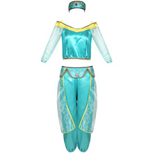 M-XXL万圣节阿拉丁神灯 成人茉莉公主表演服装 cosplay 游戏制服