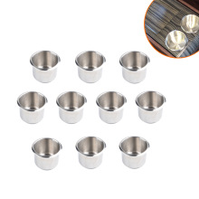 10只跨境精品车载房车改装配件 不锈钢房车游艇沙发影音用杯托