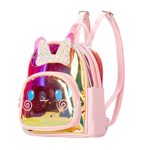 New Kindergarten School Bag Transparent Laser Dance Bag Wholesale Cute Cartoon Rabbit Children’s Backpack