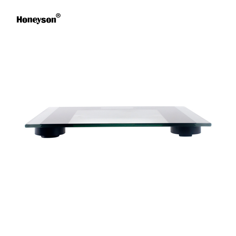 Honeyson fábrica al por mayor baño balanza electrónica HS-198 vidrio templado Star Hotel 150kg
