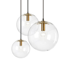 藝術圓球吊燈簡約現代創意泡泡餐廳吧台店鋪商用透明玻璃球形燈具
