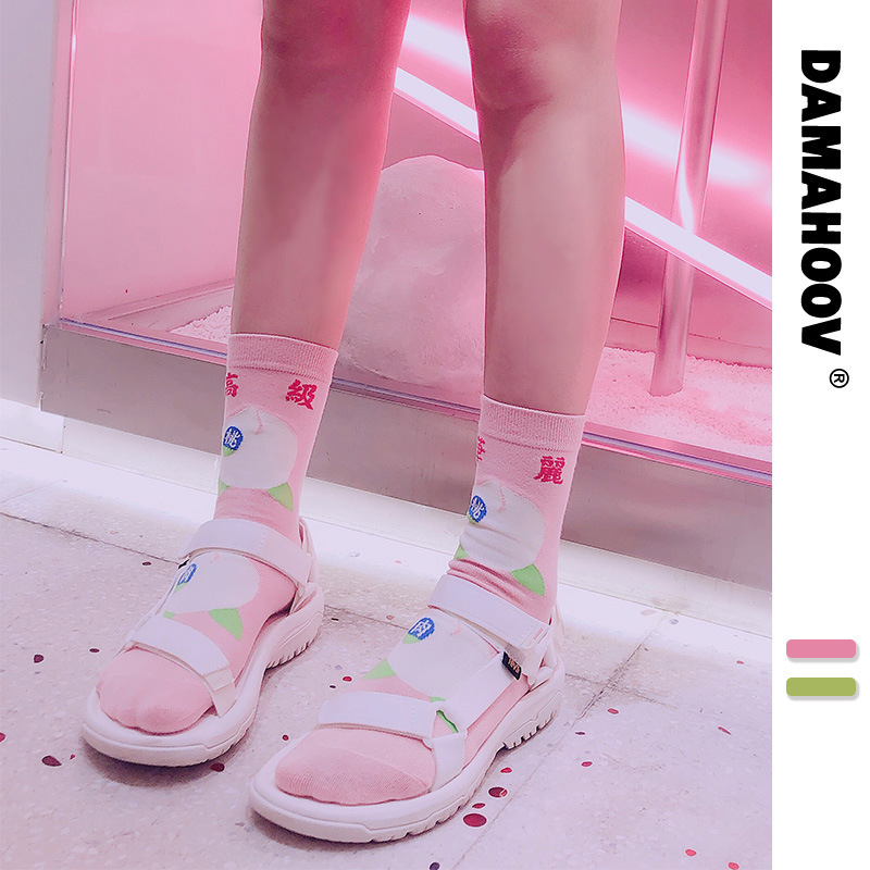 Four Seasons Female College Students Japanese Cartoon Fruit Cute Stacking Socks Breathable Sweat Absorbing Women Socks Short Socks