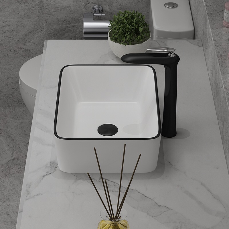 Contador lavabo tamaño pequeño lavabo mini Estilo nórdico hogar cuadrado lavabo balcón baño tamaño pequeño lavabo