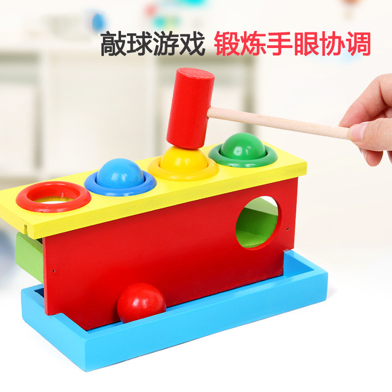 Arco iris de madera, plataforma de percusión, música de percusión, pila de percusión, ratón, martillo, niño, bebé, juguete para niños