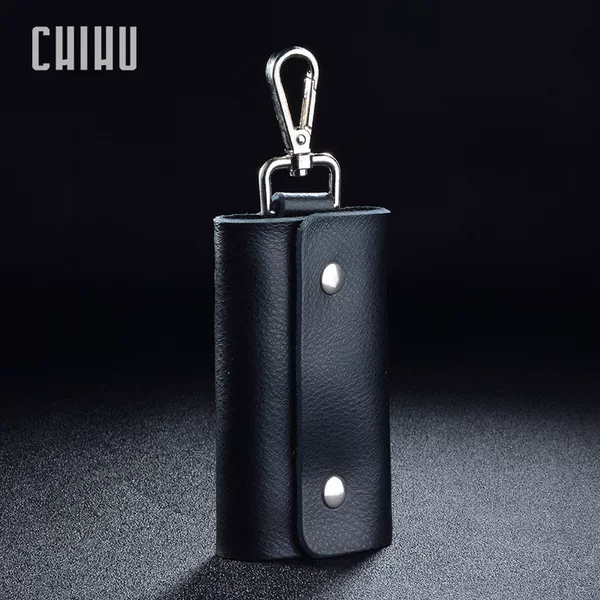 Large Keychain Household Buckle Leather Key Pouch for Men, Practical Soft Leather Waist-Hanging Key Pouch for Women, Customizable with Logo