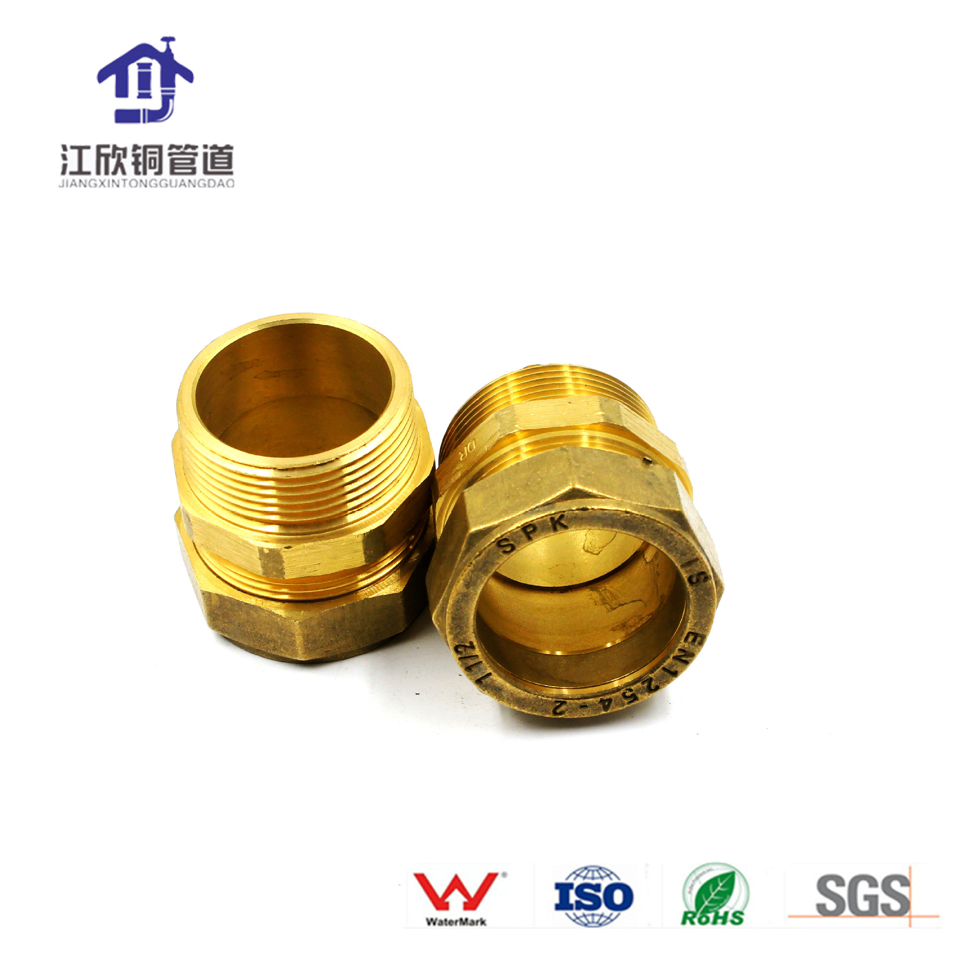 Tarjeta de latón manga codo directo tee accesorios de tubería de cobre de alta calidad resistente a la presión de latón