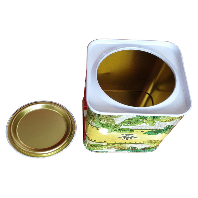 正方锣底马口铁茶叶罐 100g正方马口铁茶叶铁罐 食品级茶叶铁盒