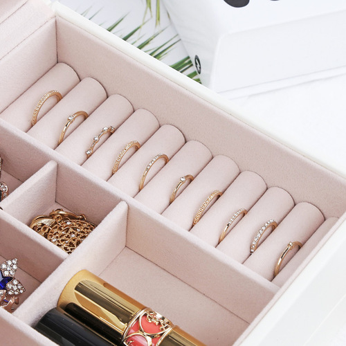 Cross-border Drawer Jewelry Box Large Multi-Drawer Accessory Box Portable Leather PU Jewelry Storage Box Amazon