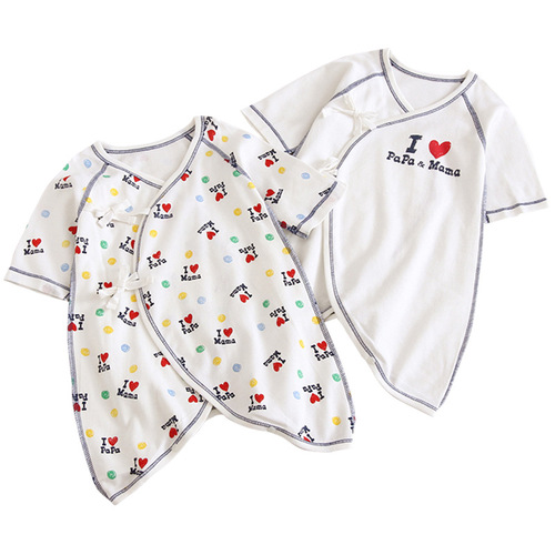Two-piece baby long-sleeved butterfly clothing pure cotton spring and autumn bag PAPAMAMA newborn clothing crawling clothing