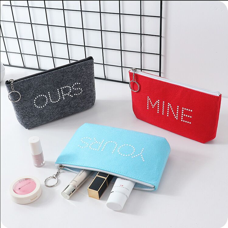 毛毡化妆包 多功能毛毡包  毛毡化妆洗漱包