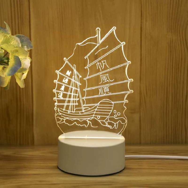 3D night lamp (yayli) little night lantern, 4w usb, acrylic panel + abs base, customizable patterns