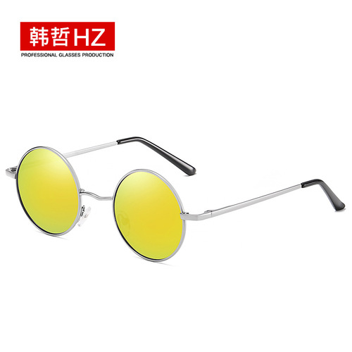 Retro polarized sunglasses, fashionable prince glasses, metal anti-UV sunglasses for driving wholesale, high-end sense for men and women