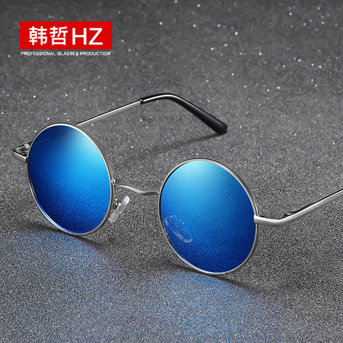 Retro polarized sunglasses, fashionable prince glasses, metal anti-UV sunglasses for driving wholesale, high-end sense for men and women