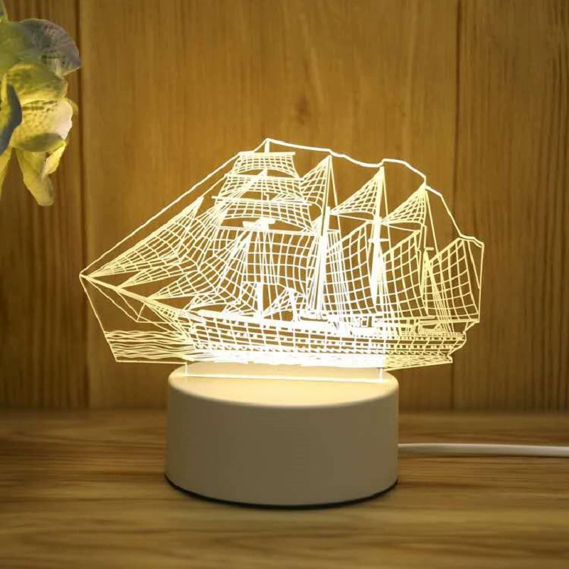 3D night lamp (yayli) little night lantern, 4w usb, acrylic panel + abs base, customizable patterns