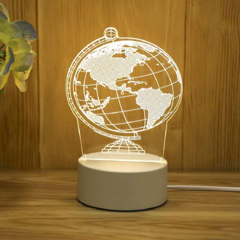 3D night lamp (yayli) little night lantern, 4w usb, acrylic panel + abs base, customizable patterns