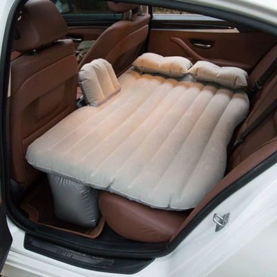 Vehicle-mounted inflatable bed: inflatable bed PVC flocking - 203-conjoined-silver-gray