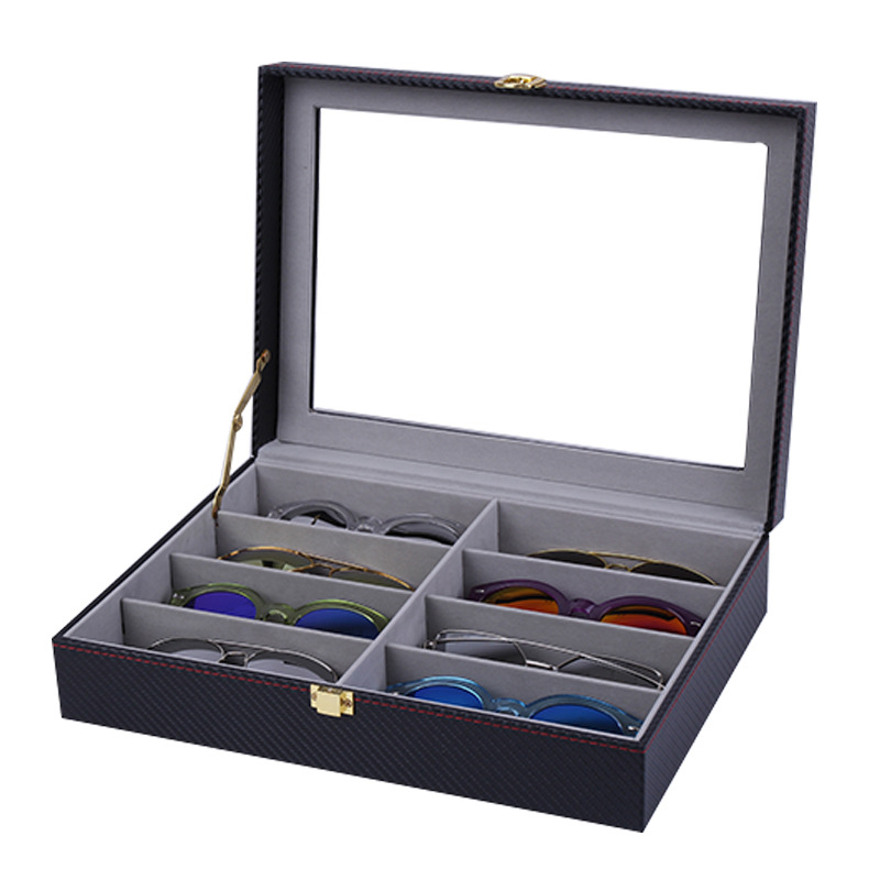 8칸 블랙 카본 파이버 안경 케이스; 1호