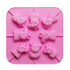 Spot wholesale 8 Society Pig silicone lollipop mold chocolate model uncomfortable rod is easy to remove mold