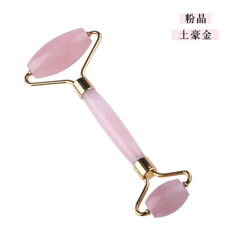 Rosa cristal Jade rodillo masajeador Opal belleza contenedor joya Amazon transfronteriza Jade rodillo fábrica al por mayor