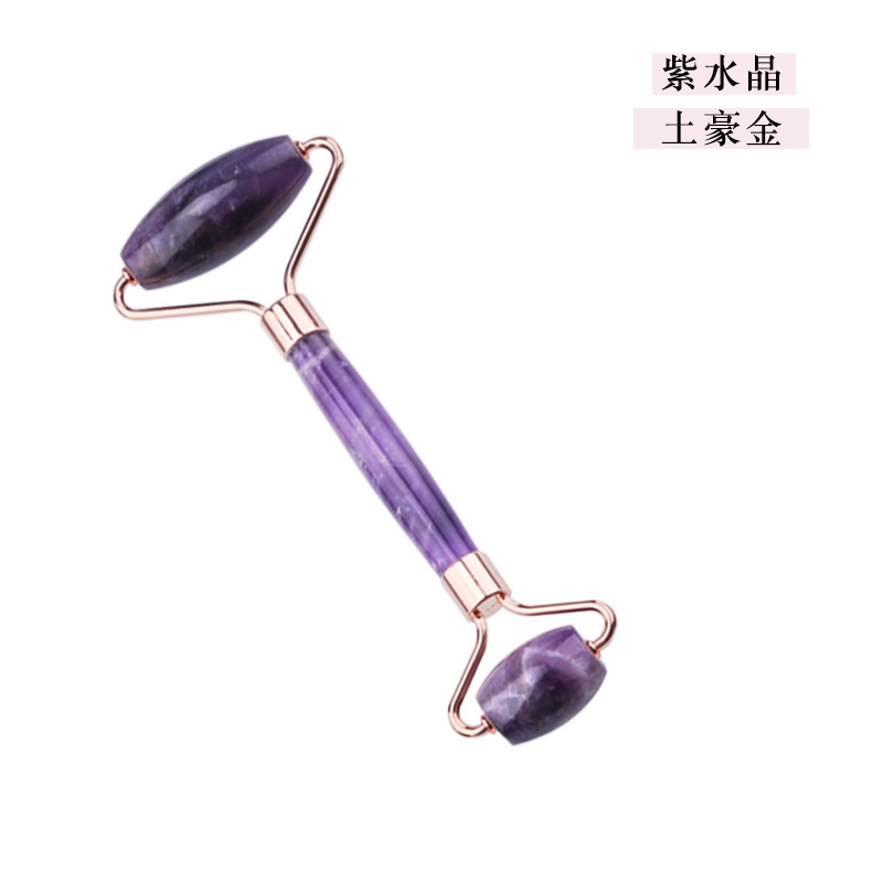 Rosa cristal Jade rodillo masajeador Opal belleza contenedor joya Amazon transfronteriza Jade rodillo fábrica al por mayor
