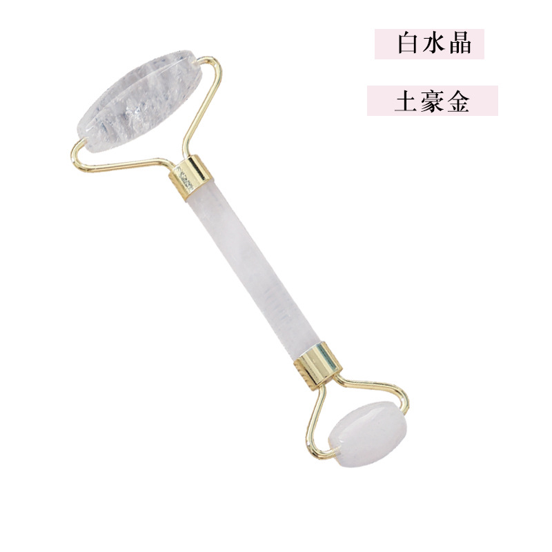 Rosa cristal Jade rodillo masajeador Opal belleza contenedor joya Amazon transfronteriza Jade rodillo fábrica al por mayor