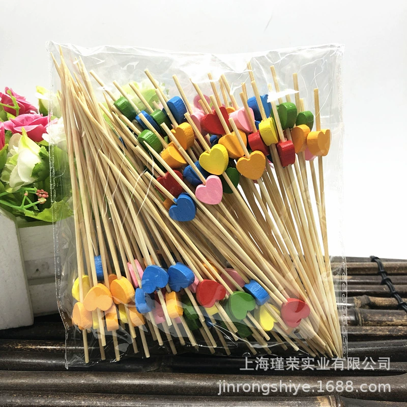 Одноразовая фруктовая палочка бамбуковая фруктовая палочка фруктовая вилка художественная Коктейльная палочка Милая зубочистка креативная Цветочная палочка струнная палочка оптом