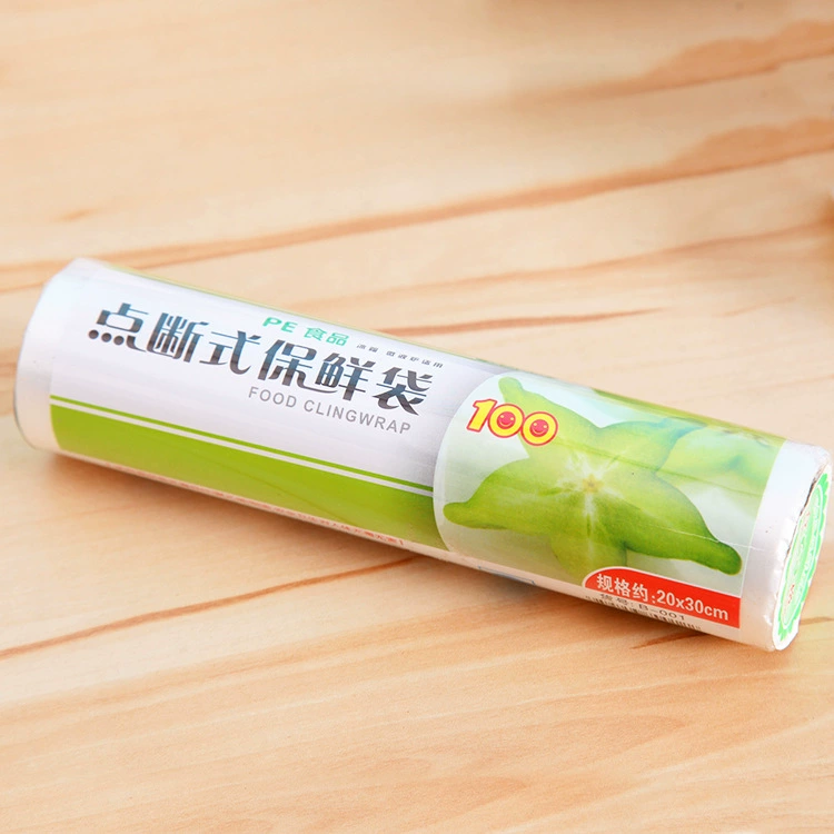 Одноразовый пакет для хранения продуктов с плоским ртом, упаковка для закусок, фруктов, пластиковый пакет, рулонный пакет, ручной разрываемый пакет для еды
