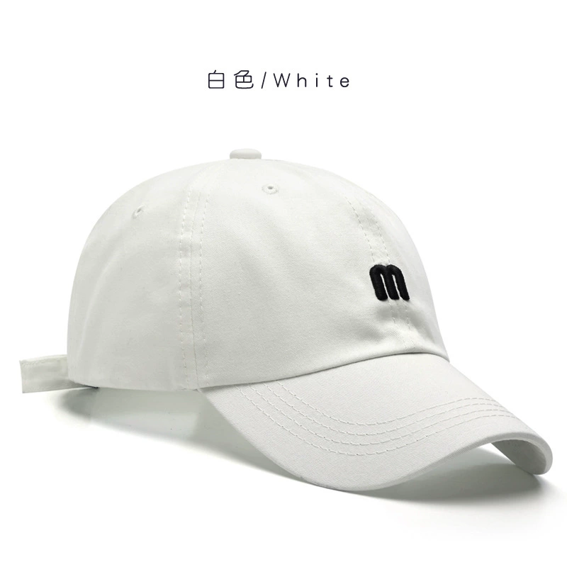 Baseball Cap Sun Hat, Adjustable Unisex Embroidered 'M', Simple Elegant Design