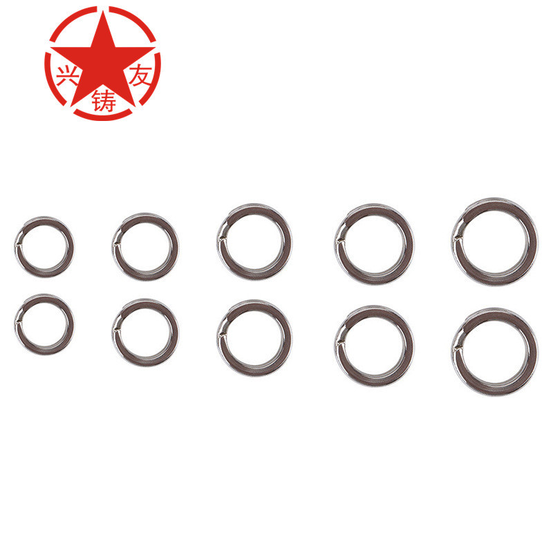 [En stock] Luya plana doble anillo de acero inoxidable 304 Luya doble anillo falso conector de cebo reforzado anillo de conexión