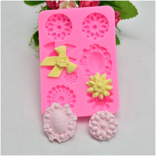 DIY Baking Tools 7 Hole Gem Jewelry Clay Flip Sugar Chocolate Mold Cream Cake Decoration Silicone Mold